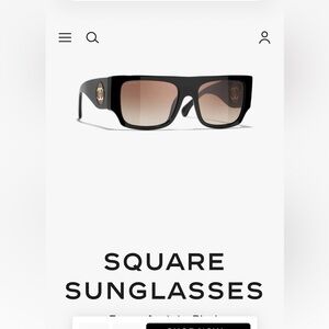 CHANEL Black Square Sunglasses